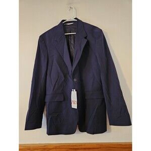 ZARA NWT Mens Navy Blue Suit Blazer Size US 40 | REF # 0706/371